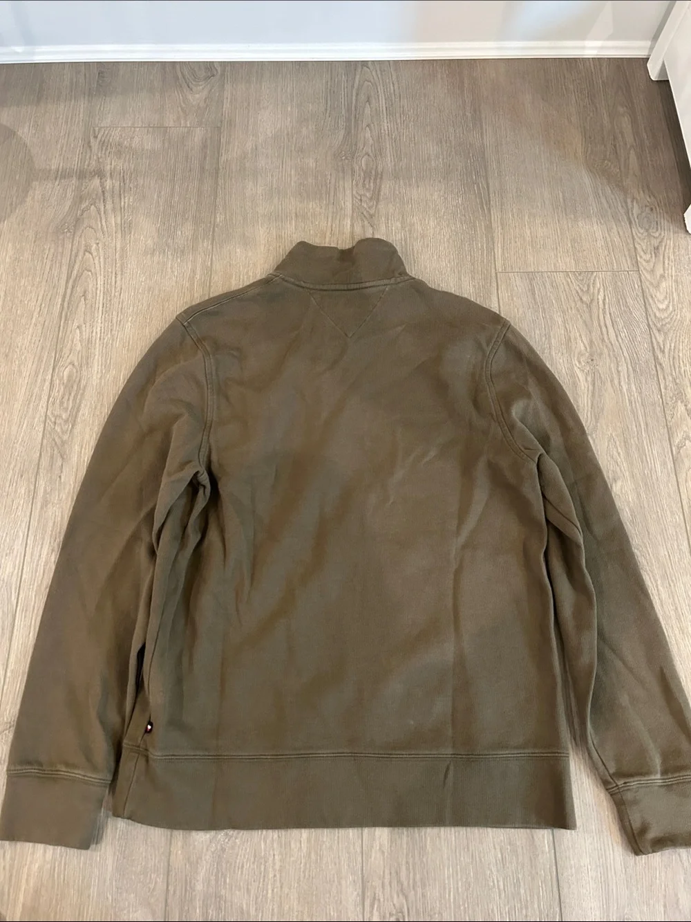 Tommy Hilfiger Men's Olive Green Quarter-Zip Sweater